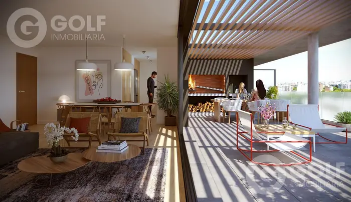 Venta de apartamento de 1 dormitorio con terraza en Pocitos