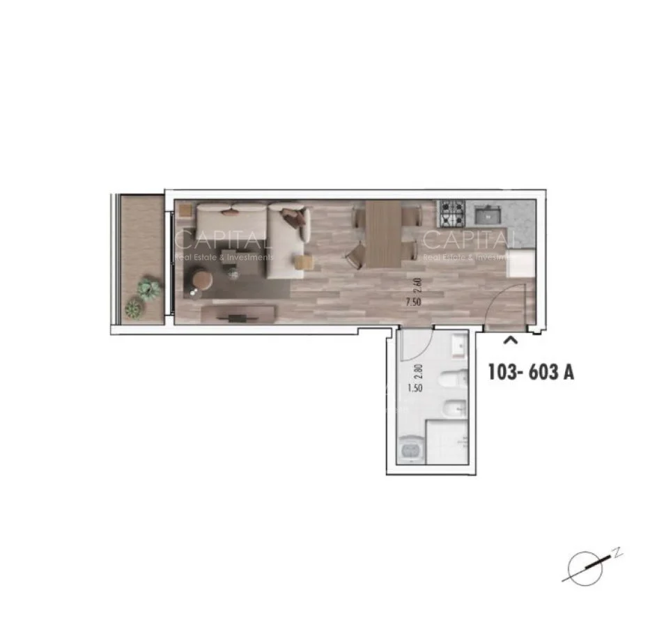 Apartamento en La Blanqueada, propiedad 279583 -Imagen 8
