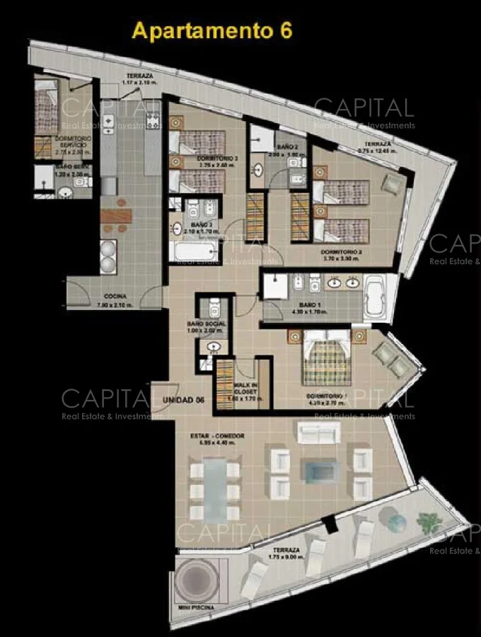 Apartamento en Playa Mansa, propiedad 281569 -Imagen 22