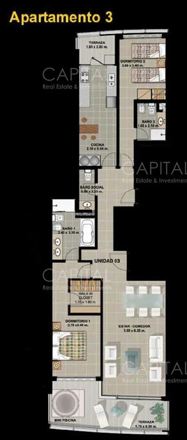 Apartamento en Playa Mansa, propiedad 281569 -Imagen 24