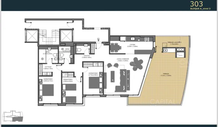 Polo Parc unidad tres dormitorios, Proyecto en desarrollo, Barrio Privado Parques.