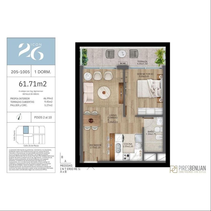 Apartamento en Pocitos Nuevo, propiedad 258943 -Imagen 5