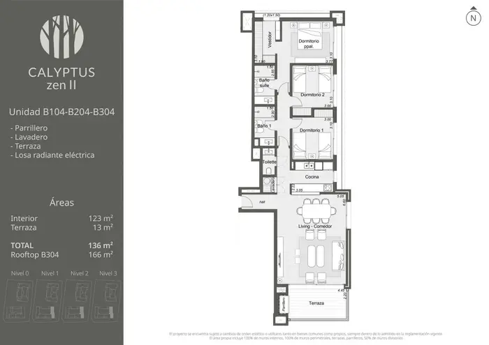 Venta apartamento 3 dormitorios, Carrasco - Calyptus Zen II