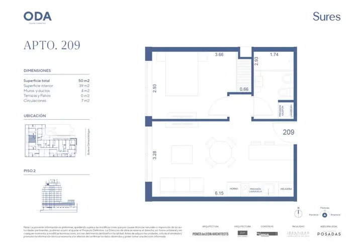 Venta apartamento, 1 dormitorio a estrenar, Punta Carretas, ODA