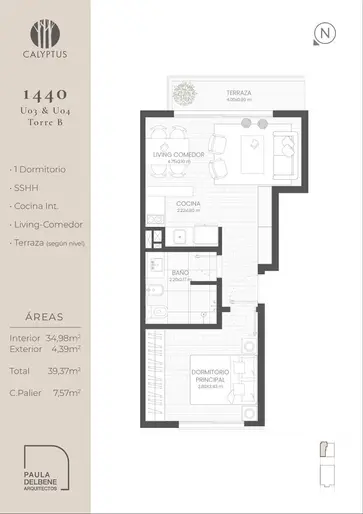 Venta Apartamento 1 dormitorio Parque Batlle Calyptus 1440