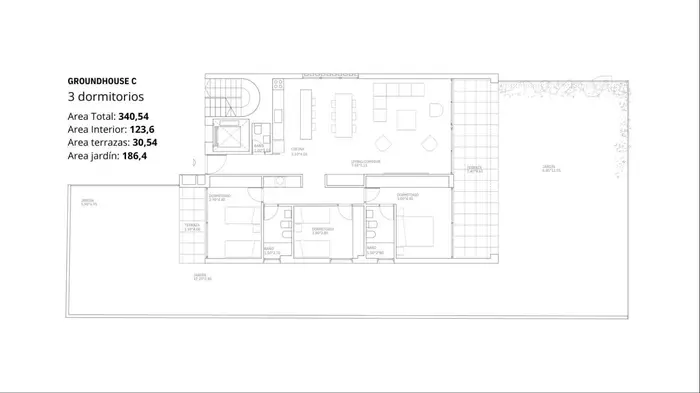 Venta Apartamento 3 dormitorios planta baja con jardin Carrasco Norte Fusione