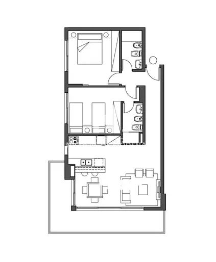 Apartamento de 2 dormitorios