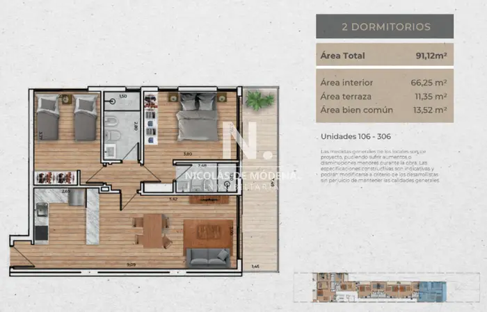 Apartamento de 2 Dormitorios en Venta, Edificio en Pozo. Malvin Montevideo