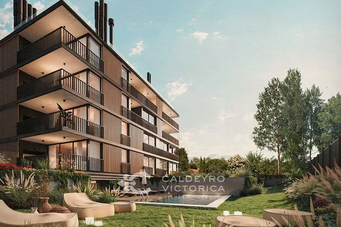 Venta de Apartamento en Barrios del Polo 10206, 2 Dormitorios, con terraza y parrillero.