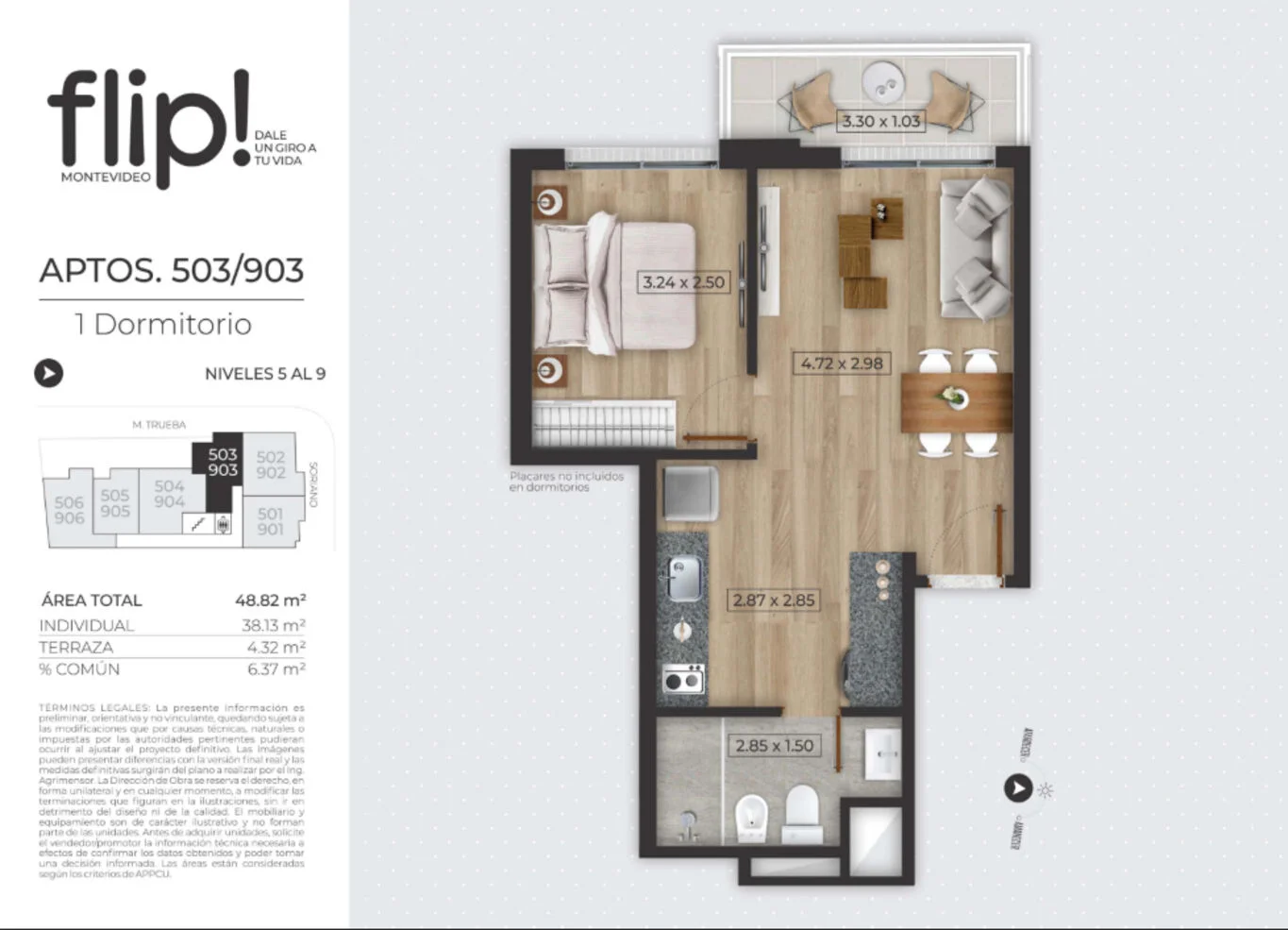 Apartamento en Cordón Sur, propiedad 273572 -Imagen 9