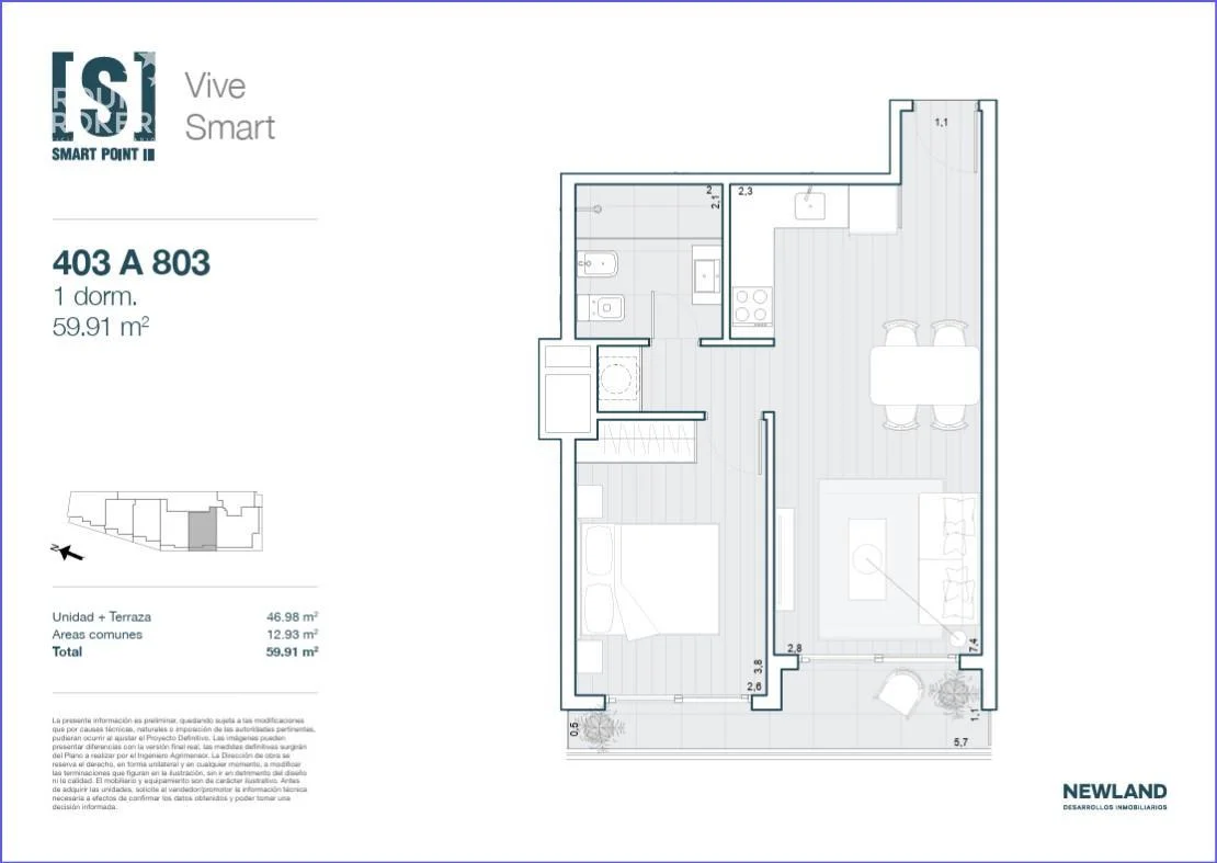 Apartamento en Tres Cruces, propiedad 272459 -Imagen 4