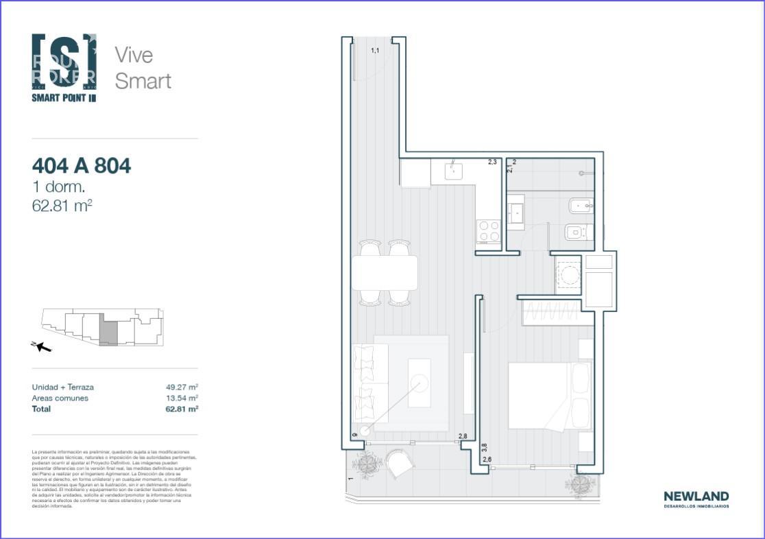 Apartamento en Tres Cruces, propiedad 272604 -Imagen 3