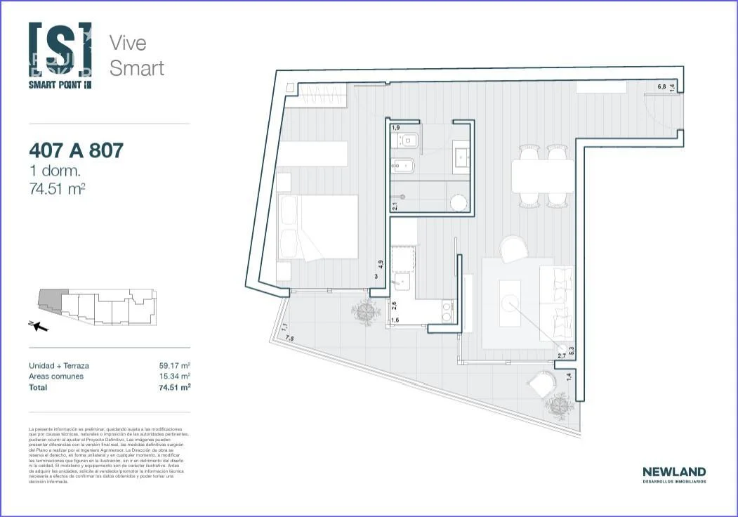 Apartamento en Tres Cruces, propiedad 272614 -Imagen 12