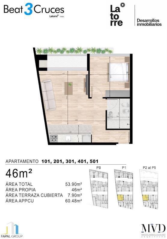 Apartamento en Tres Cruces, propiedad 274096 -Imagen 2