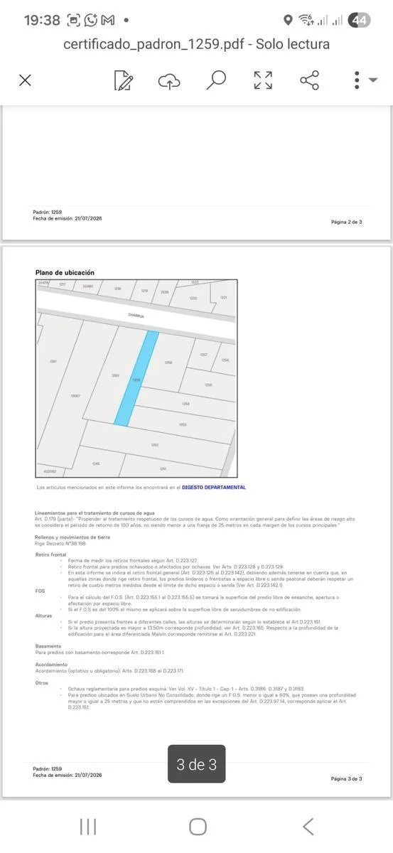 Terreno en Cordón, propiedad 284175 -Imagen 4