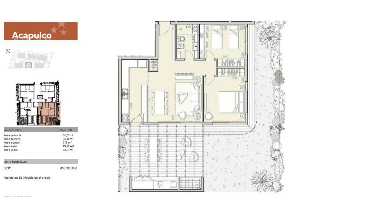 Apartamento en Barra de Carrasco, propiedad 302872 -Imagen 2