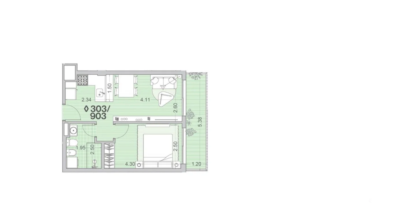 Apartamento en Palermo, propiedad 206688 -Imagen 3