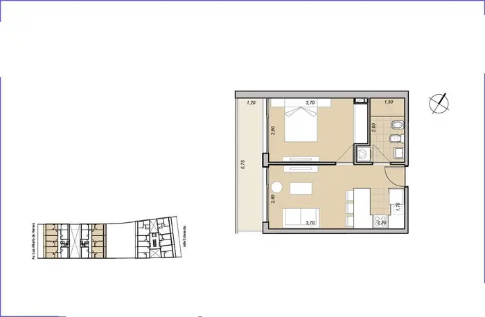 Apartamento de un dormitorio en venta en La Blanqueada - 603B