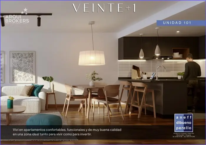 Apartamento de dos dormitorios en venta en Punta Carretas - 302