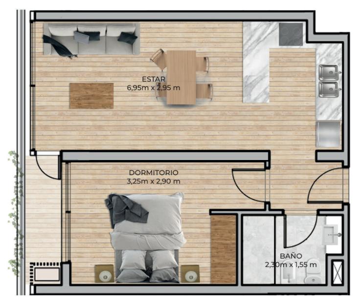 Apartamento en Barrio Sur, propiedad 261886 -Imagen 6