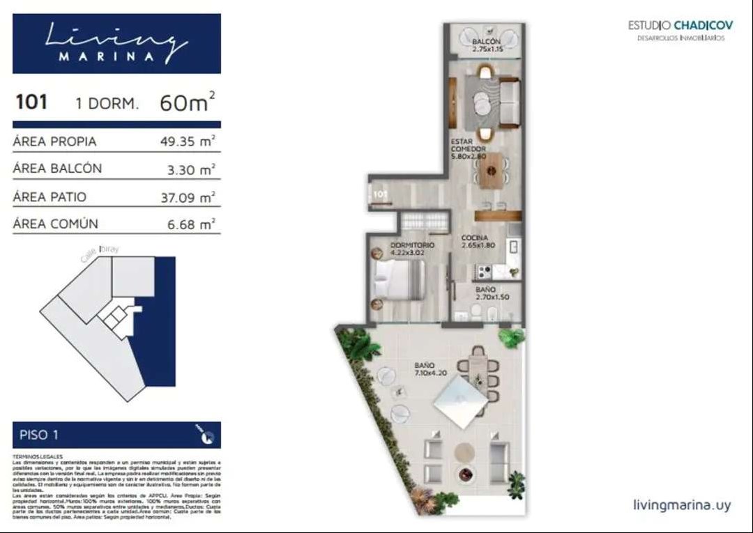 Apartamento en Punta Carretas, propiedad 274161 -Imagen 6