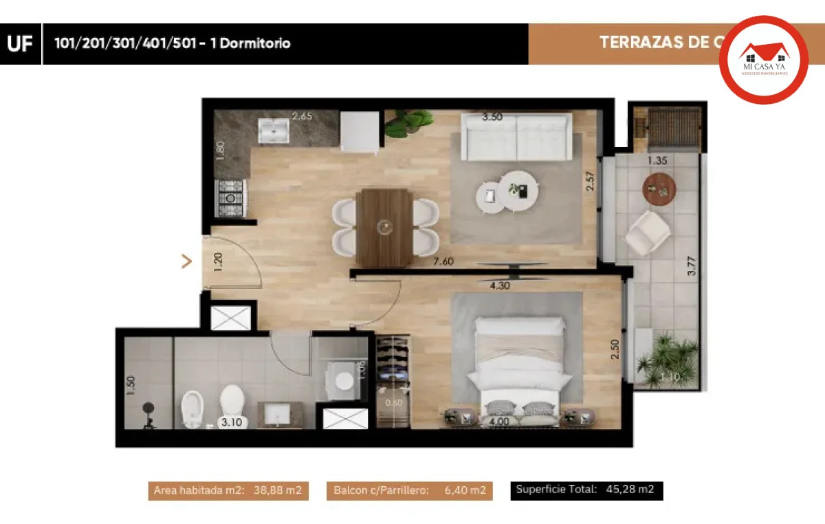 Apartamento en Tres Cruces, propiedad 286736 -Imagen 4