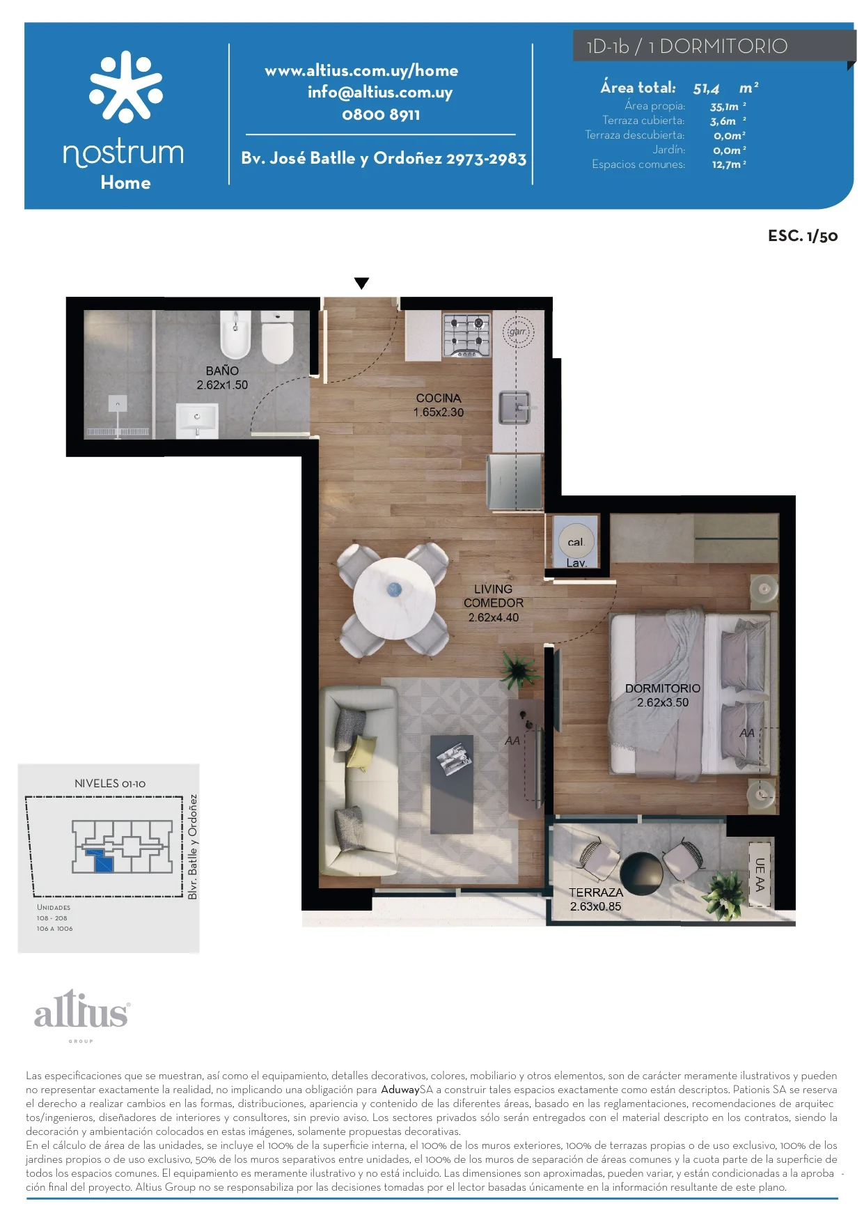 Apartamento en La Blanqueada, propiedad 282537 -Imagen 1