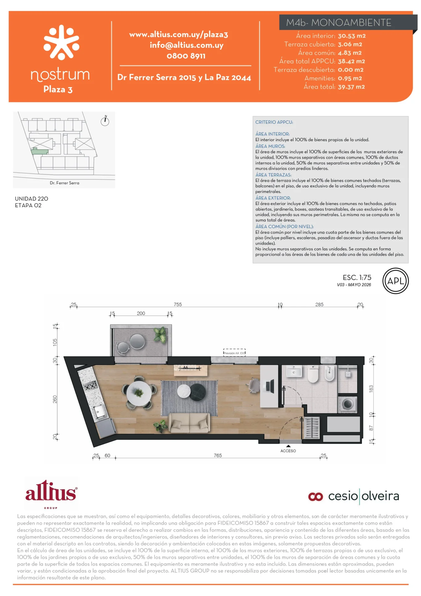 Apartamento en Tres Cruces, propiedad 282567 -Imagen 1