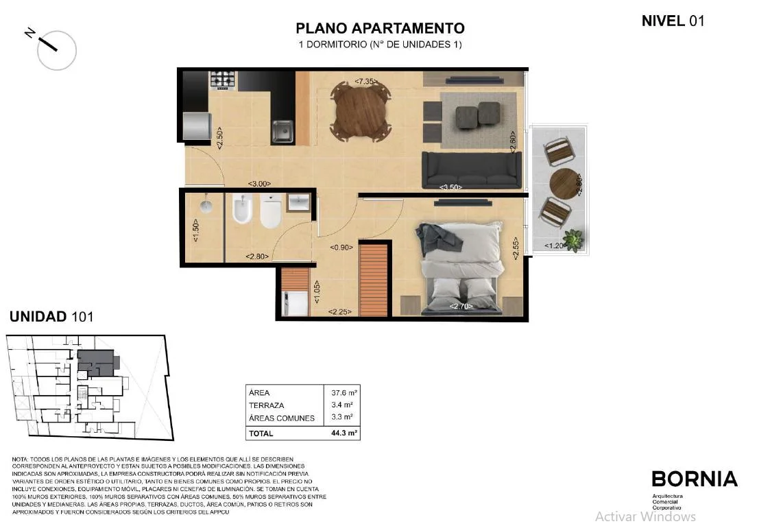 Apartamento en Tres Cruces, propiedad 288972 -Imagen 12