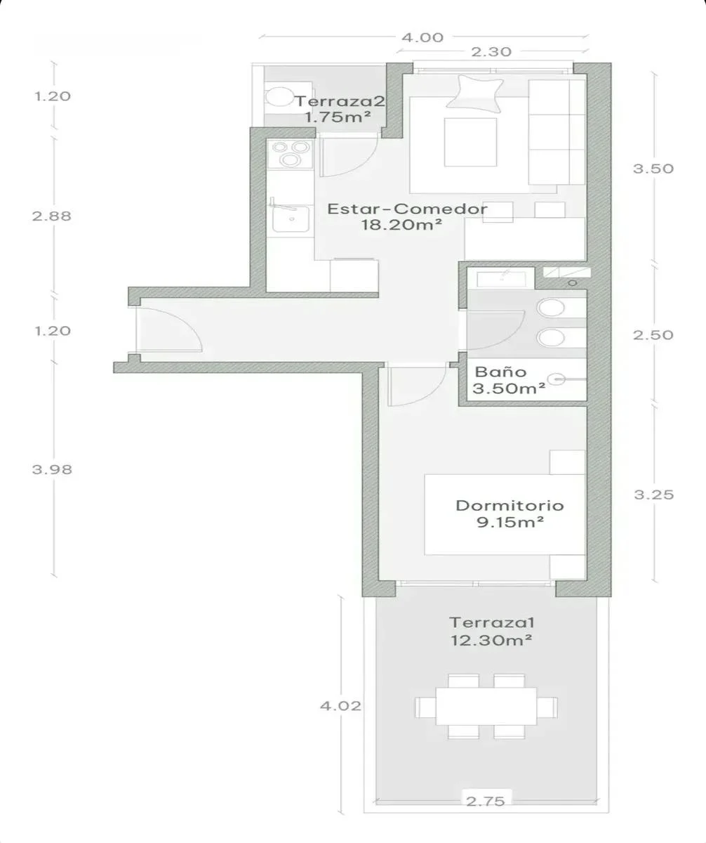 Apartamento en Tres Cruces, propiedad 284272 -Imagen 2