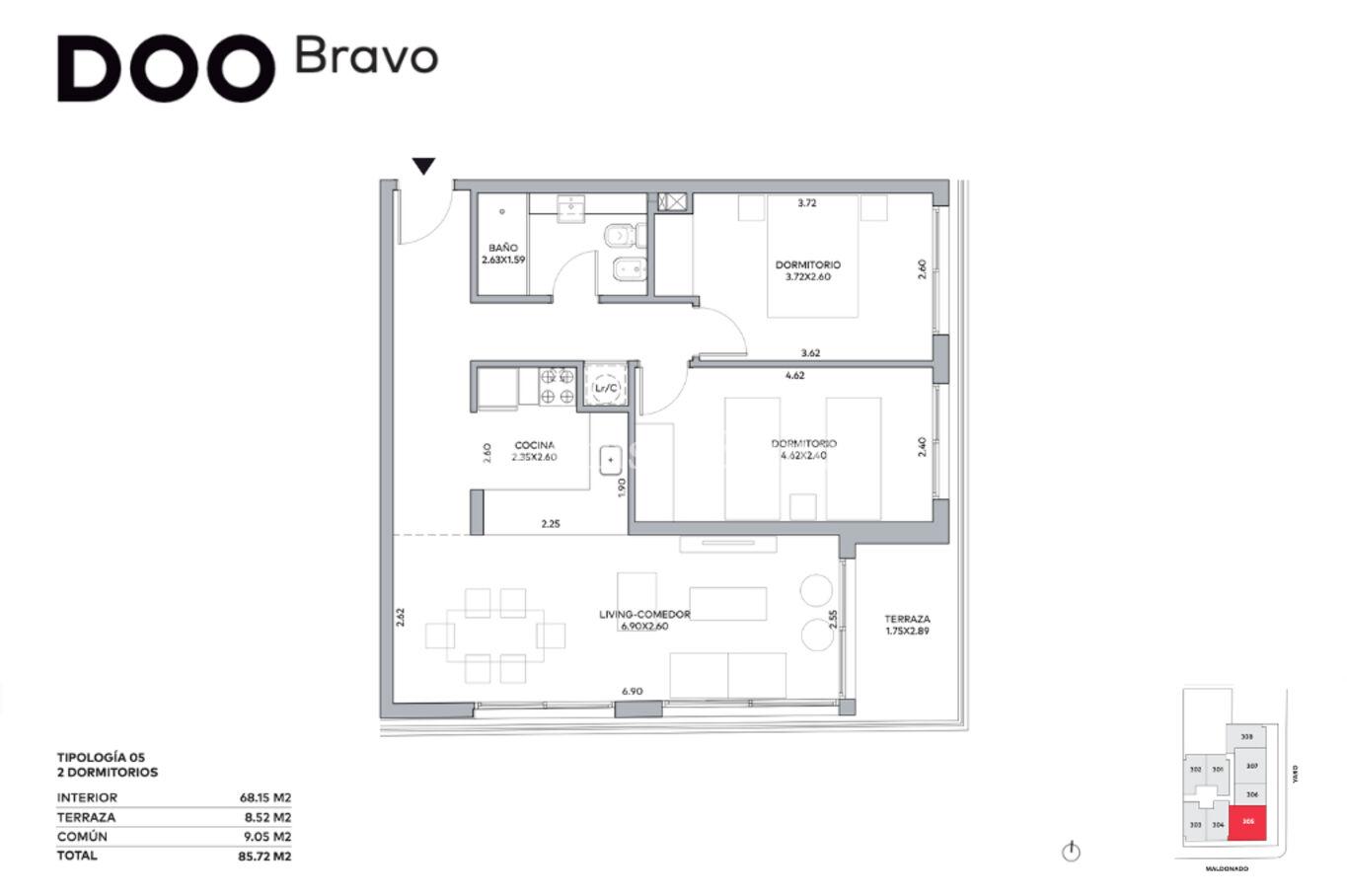 Apartamento en Cordón Sur, propiedad 256842 -Imagen 5