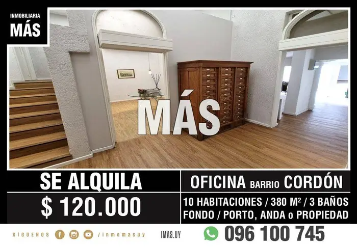 Oficina Alquiler 10 Habitaciones Montevideo iMas.uy S