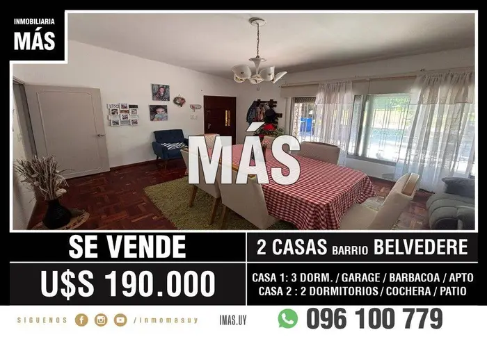 2 Casas + Apto Venta Belvedere Montevideo iMas.uy MC *