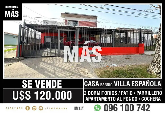 Casa Venta Cochera Villa Española Montevideo iMas.uy LM *