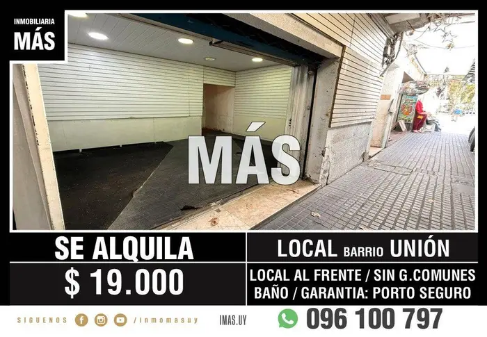 Local Comercial Alquiler Unión Montevideo iMas.uy MA *