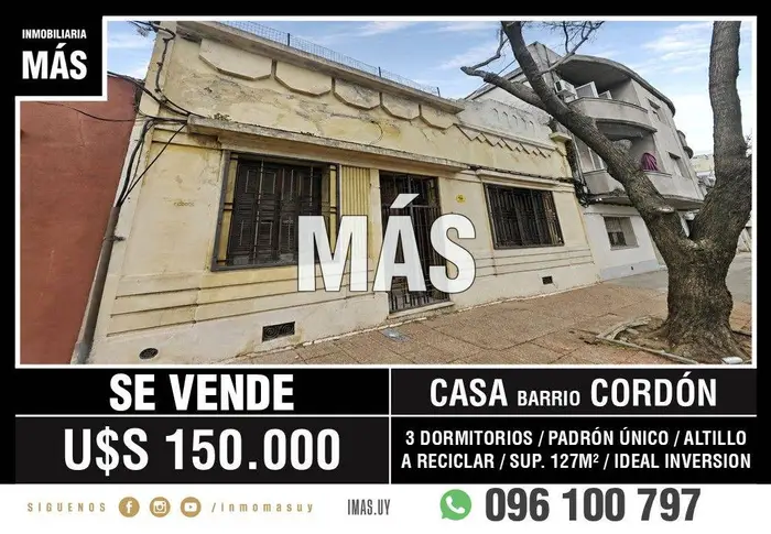 Casa Venta Padrón Único Cordón Montevideo iMas.uy MA *