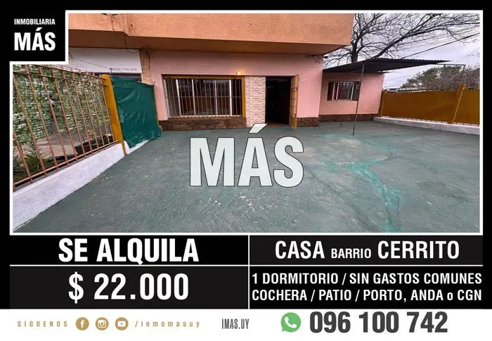 Casa Alquiler Cochera Cerrito Montevideo iMas.uy LM *