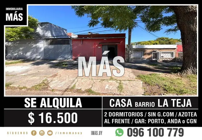 Casa Alquiler La Teja Montevideo iMas.uy MC *