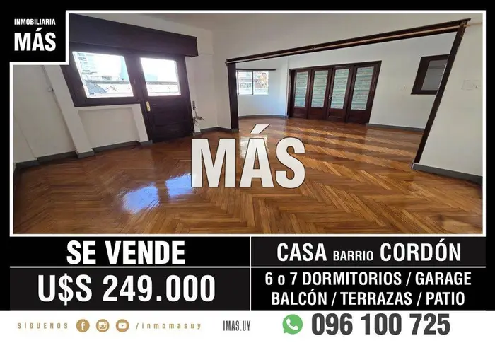 Casa Venta Cochera Cordón Montevideo iMas.uy LC *