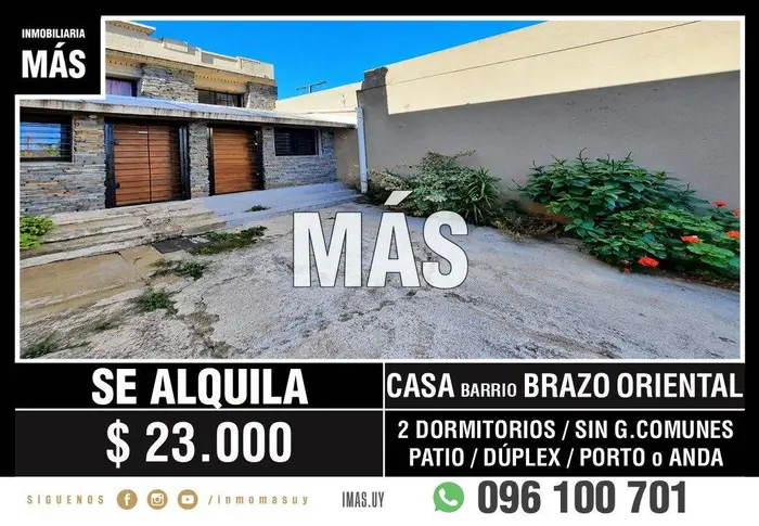 Casa Alquiler Brazo Oriental Montevideo iMas.uy L *