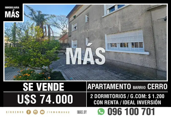 Apartamento Alquiler Con Renta Cerro Montevideo iMas.uy L *