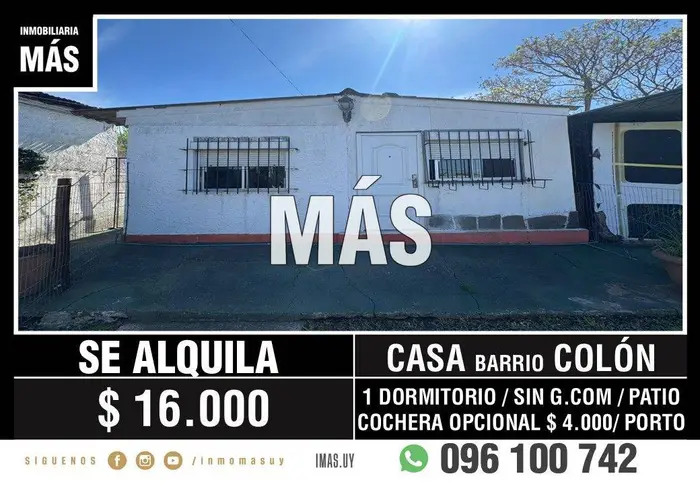 Casa Alquiler Colón Montevideo iMas.uy LM *