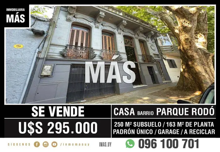 Casa Venta A Reciclar Padron Unico Parque Rodó Montevideo iMas.uy L *