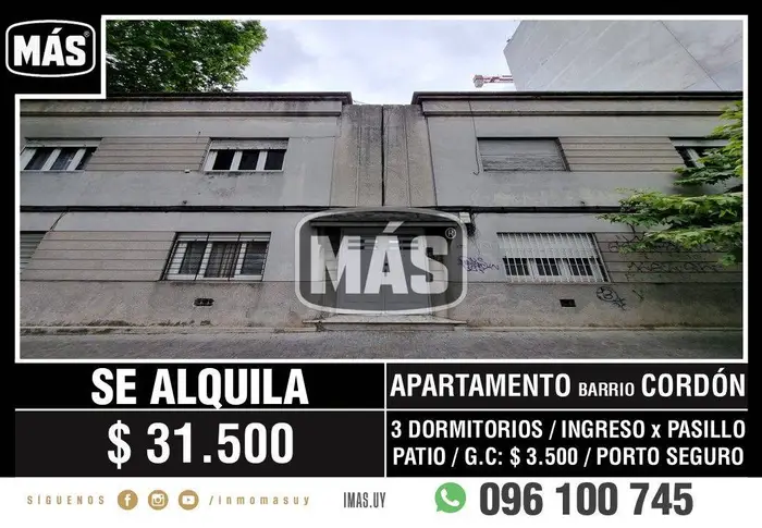 Apartamento Alquiler Cordón Montevideo iMas.uy S *