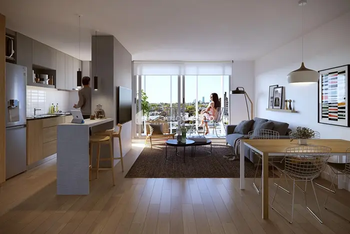 Muy buen apartamento de 1 dormitorio Piso alto con hermosas vistas