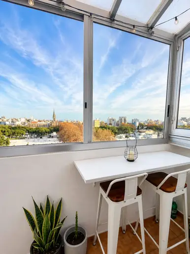 Apartamento amueblado en Cordón | 1 dormitorio, terraza y piso alto
