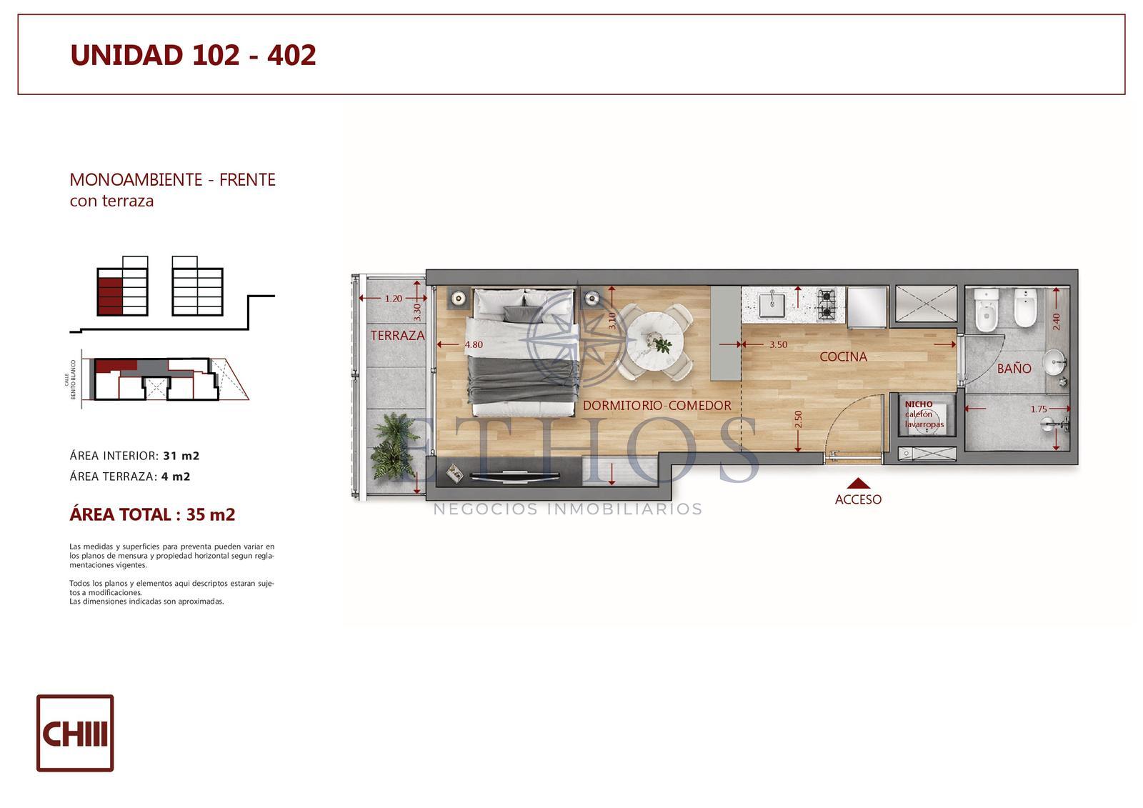 Apartamento en Pocitos, propiedad 273848 -Imagen 3