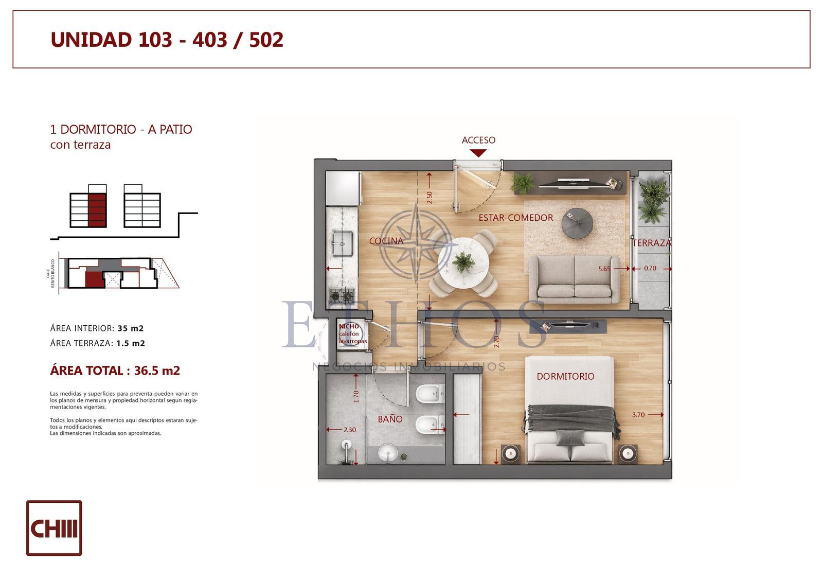 Apartamento en Pocitos, propiedad 273852 -Imagen 2
