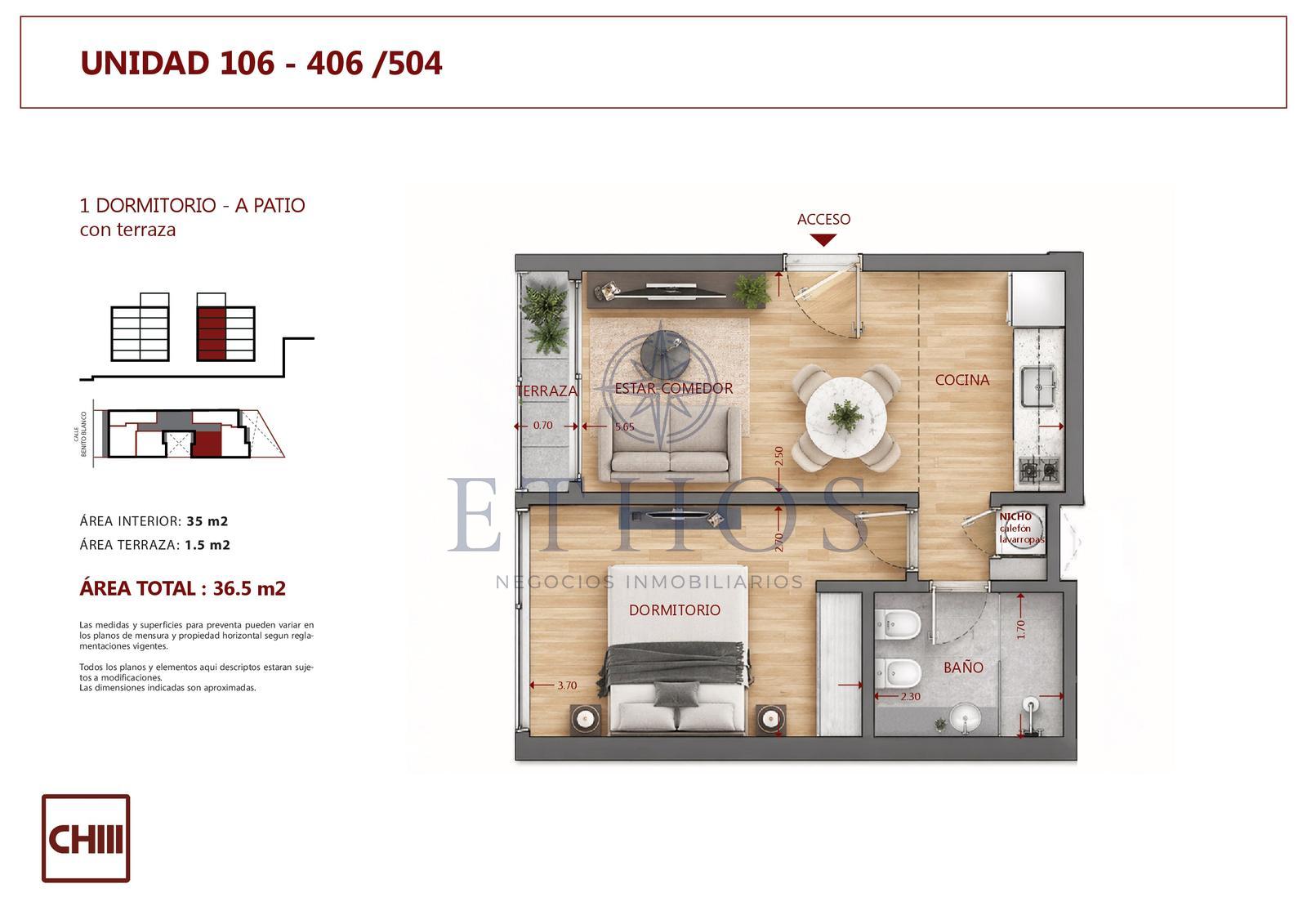 Apartamento en Pocitos, propiedad 273871 -Imagen 2