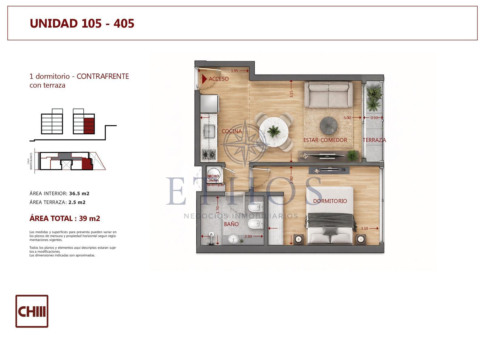 Apartamento en Pocitos, propiedad 273872 -Imagen 2